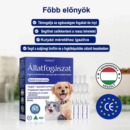 [🇭🇺 Hivatalos Áruház] Healrize® Állati Fogászati és Emésztési Egészséget Támogató Orális Folyadék – Friss lehelet, fogkő eltávolítása és ínyregeneráció támogatása, a fogak stabilizálása (macskáknak és kutyáknak) – Ma 70% kedvezmény! 🦷