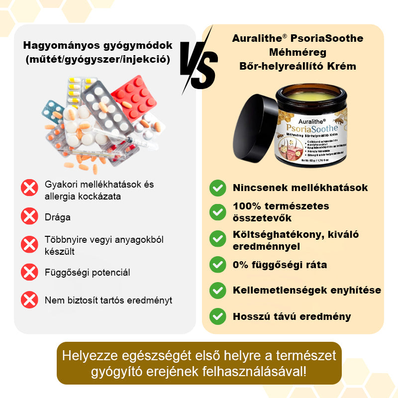 🐝 Auralithe® PsoriaSoothe – Szteroidmentes méhméreges krém viszkető, hámló és érzékeny bőrre 🍎