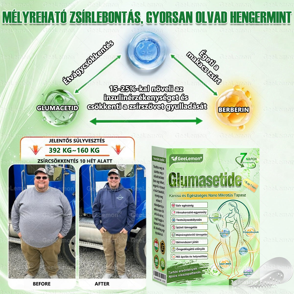 𝐆𝐞𝑒𝐿𝑒𝐦𝐨𝐧® Glumasetide 8 az 1-ben Karcsú és Egészséges Nano Mikrotűs Tapasz (👩🏻‍⚕️ KÜLÖNLEGES KIÁRUSÍTÁS – UTOLSÓ NAP | 80 % KEDVEZMÉNY 🔥)