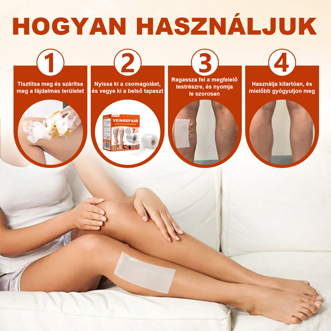 🦵 Healrize® VeinRepair Mikrotűs Tapsztekercs – 🔥 Célzott Ápolás Visszerekre, Duzzadt és Nehéz Lábakra⭐