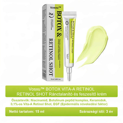 ✨ Vosxu™ Botox & Vita-A Retinol Shot ráncfelvarró szérum ✨ – 💉 Mikro-tűk | 💪 Botox-szerű peptidek | 🌿 Retinol | ⚡ Látható eredmények már 3 nap alatt