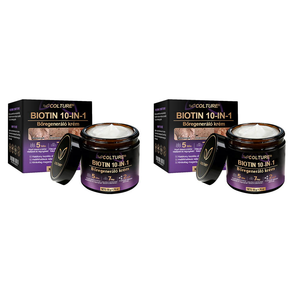COLTURE® Biotin 10 az 1-ben bőrmegújító krém ✨ öregedés, pikkelysömör, akné, hegek, pigmentfoltok, szárazság, gyulladás és intim kellemetlenségek ellen 🌿 természetes bioaktív összetevőkkel 💧 a sima, feszes és fiatalos bőrért