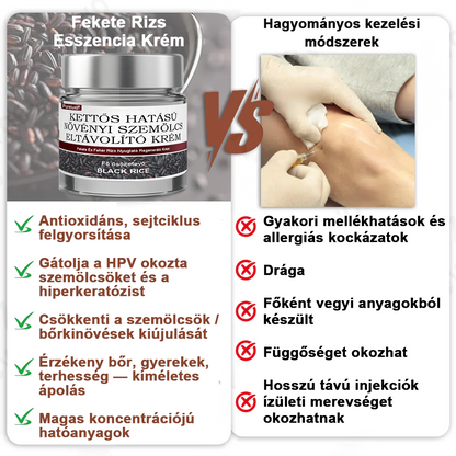 🌿 Pureluxo® Fekete Rizses Bőrregeneráló Esszenciakrém ✨ Szemölcsök, Bőrkinövések és Bőrhibák Célzott Ápolására