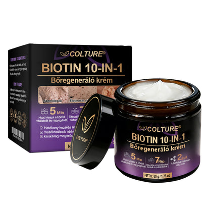 COLTURE® Biotin 10 az 1-ben bőrmegújító krém ✨ öregedés, pikkelysömör, akné, hegek, pigmentfoltok, szárazság, gyulladás és intim kellemetlenségek ellen 🌿 természetes bioaktív összetevőkkel 💧 a sima, feszes és fiatalos bőrért