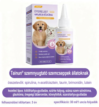 👩‍⚕️ Tainun® EyeRelief oční kapky pro mazlíčky ✅ Schváleno v CE | Rychlá úleva při zánětu spojivek, suchých očích, šedém zákalu a keratitidě 🐶🐱
