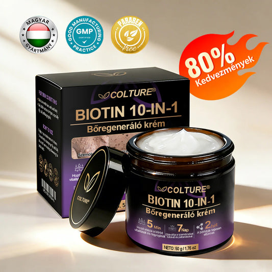 COLTURE® Biotin 10 az 1-ben bőrmegújító krém ✨ öregedés, pikkelysömör, akné, hegek, pigmentfoltok, szárazság, gyulladás és intim kellemetlenségek ellen 🌿 természetes bioaktív összetevőkkel 💧 a sima, feszes és fiatalos bőrért