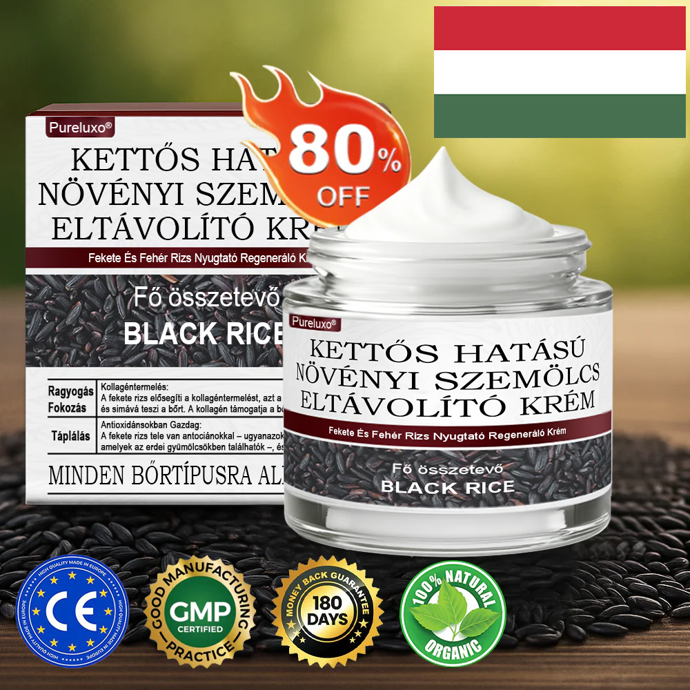 🌿 Pureluxo® Fekete Rizses Bőrregeneráló Esszenciakrém ✨ Szemölcsök, Bőrkinövések és Bőrhibák Célzott Ápolására