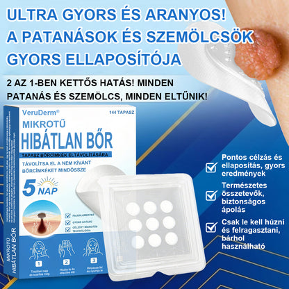 VeruDerm® 2 az 1-ben mikrotűs és hidrokolloid tapasz | Kiemelkedő anyajegyek, pattanások, lapos szemölcsök és bőrkinövések ápolására ✅ | Segít javítani a ráncok, hegek és bőrhibák megjelenését ✨ | Láthatatlan pattanástapasz arcra és testre | 144 db 🍃