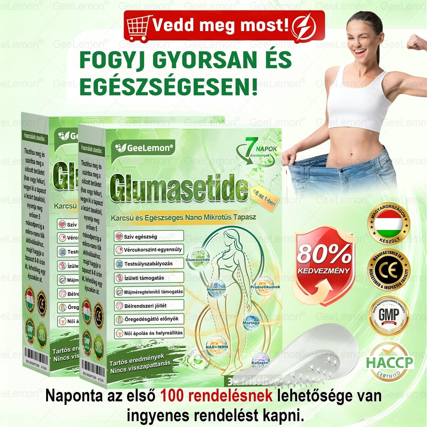 𝐆𝐞𝑒𝐿𝑒𝐦𝐨𝐧® Glumasetide 8 az 1-ben Karcsú és Egészséges Nano Mikrotűs Tapasz (👩🏻‍⚕️ KÜLÖNLEGES KIÁRUSÍTÁS – UTOLSÓ NAP | 80 % KEDVEZMÉNY 🔥)