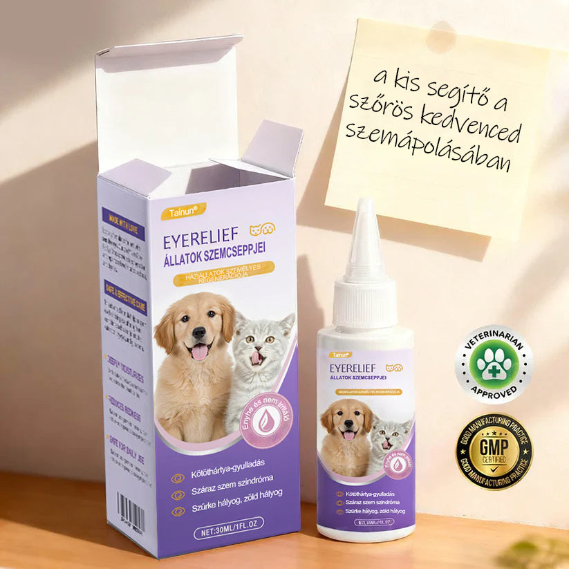 👩‍⚕️ Tainun® EyeRelief oční kapky pro mazlíčky ✅ Schváleno v CE | Rychlá úleva při zánětu spojivek, suchých očích, šedém zákalu a keratitidě 🐶🐱