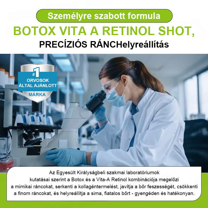 ✨ Vosxu™ Botox & Vita-A Retinol Shot ráncfelvarró szérum ✨ – 💉 Mikro-tűk | 💪 Botox-szerű peptidek | 🌿 Retinol | ⚡ Látható eredmények már 3 nap alatt