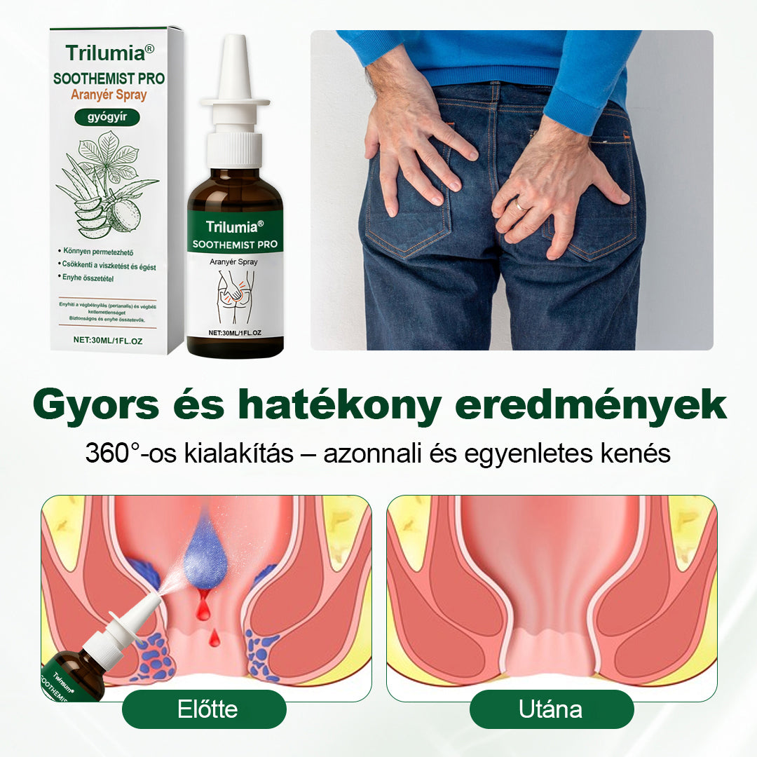 Trilumia® SootheMist PRO – Gyors enyhülés aranyér okozta fájdalomra és vérzésre 🔥 🌿 100% természetes, gyógynövény-alapú, adalékanyagok nélkül