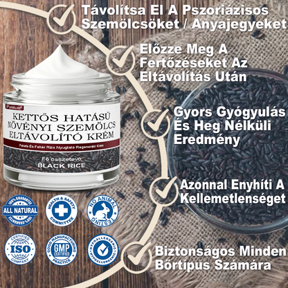 🌿 Pureluxo® Fekete Rizses Bőrregeneráló Esszenciakrém ✨ Szemölcsök, Bőrkinövések és Bőrhibák Célzott Ápolására