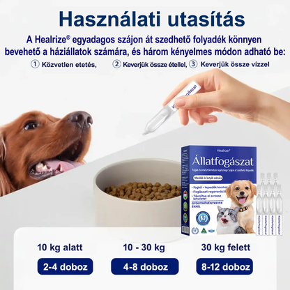 [🇭🇺 Hivatalos Áruház] Healrize® Állati Fogászati és Emésztési Egészséget Támogató Orális Folyadék – Friss lehelet, fogkő eltávolítása és ínyregeneráció támogatása, a fogak stabilizálása (macskáknak és kutyáknak) – Ma 70% kedvezmény! 🦷
