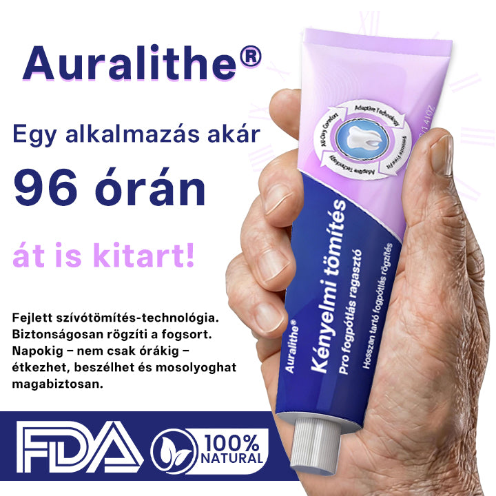 Auralithe® Comfort Seal Pro Fogsor Ragasztó🦷 Auralithe® Comfort Seal Pro | 96 órás prémium fogsorragasztó ✅ Stabil rögzítés ✨ Kényelmes illeszkedés 🚫 Csúszás nélkül