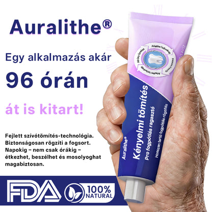 Auralithe® Comfort Seal Pro Fogsor Ragasztó🦷 Auralithe® Comfort Seal Pro | 96 órás prémium fogsorragasztó ✅ Stabil rögzítés ✨ Kényelmes illeszkedés 🚫 Csúszás nélkül