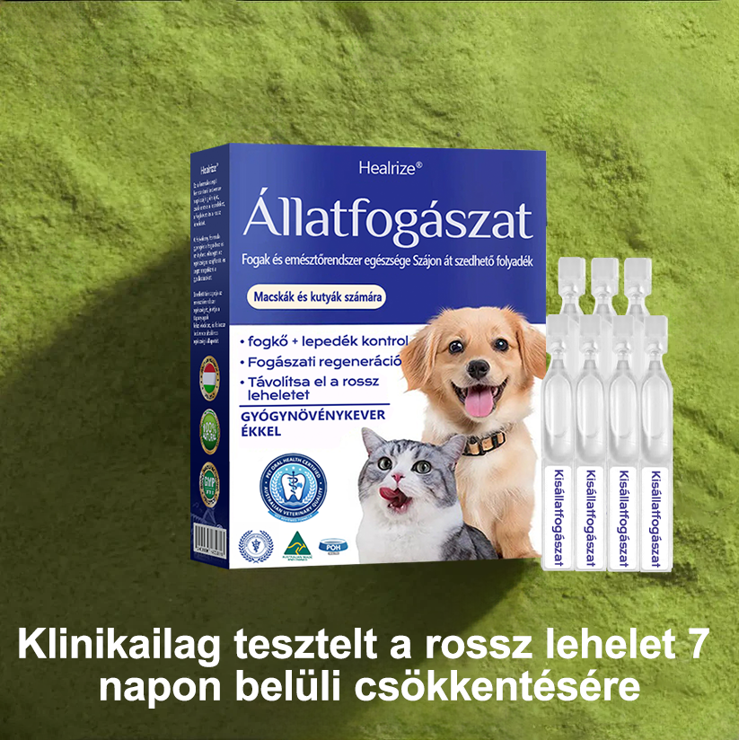 [🇭🇺 Hivatalos Áruház] Healrize® Állati Fogászati és Emésztési Egészséget Támogató Orális Folyadék – Friss lehelet, fogkő eltávolítása és ínyregeneráció támogatása, a fogak stabilizálása (macskáknak és kutyáknak) – Ma 70% kedvezmény! 🦷