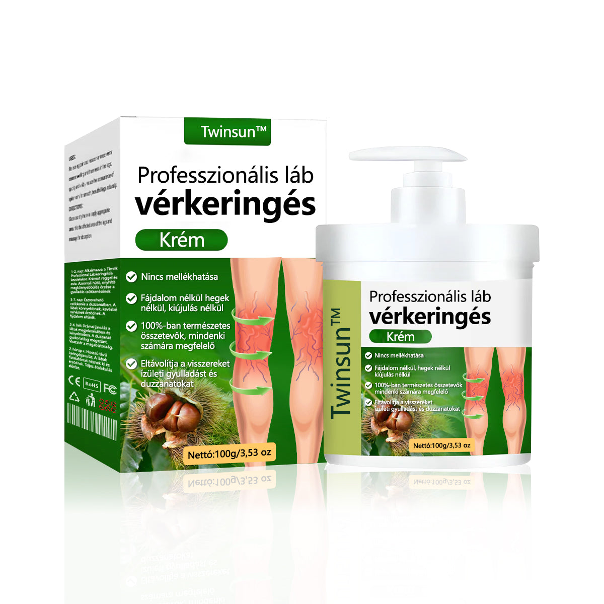 🌿 Mondjon búcsút a duzzadt, fájó lábaknak – Twinsun™ FluidEase Professional Lábkeringési Krém hozza a valódi megkönnyebbülést! ✨🦵